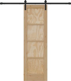 vidaXL Συρόμενη Πόρτα Φυσικό και Μαύρο 61 x 198,5 εκ.