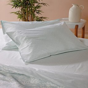 Μαξιλαροθήκες Elodie 38A (Σετ 2τμχ) Mint Green-White Kentia 50Χ70 100% Cotton Satin