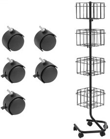 VEVOR Brochure Display Rack 32-Pocket Rotating Literature Display Stand 5 Wheels