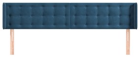vidaXL Κεφαλάρι με Πτερύγια Σκούρο Μπλε 203x16x78/88 εκ. Βελούδινο