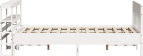 vidaXL Σκελετός Κρεβ. Χωρίς Στρώμα Λευκό 140x200 εκ Μασίφ Πεύκο
