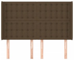 Κεφαλάρι με Πτερύγια Σκούρο Καφέ 147x16x118/128 εκ. Υφασμάτινο 3120015