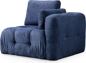 Corner Sofa Amaris 2 Seater With Pouffe - Navy Blue Navy Blue