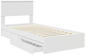 vidaXL Κρεβάτι Αποθήκης Λευκό 90 x 200 cm Επεξεργασμένο ξύλο