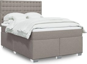 vidaXL Κρεβάτι Boxspring με Στρώμα Taupe 160x200 εκ. Υφασμάτινο