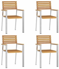 vidaXL Σέτ φαγητού για κήπο 5 pcs Καφέ Στερεό Ξύλο Ακακίας