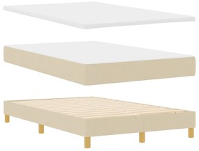 vidaXL Κρεβάτι με Στρώμα και LED Κρεμ 120x200 εκ. Ύφασμα