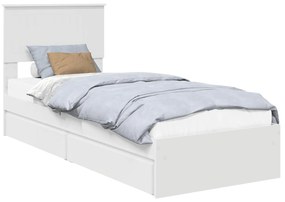 vidaXL Κρεβάτι Αποθήκης Λευκό 75 x 190 cm Επεξεργασμένο ξύλο