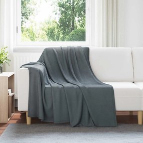 vidaXL Κουβέρτα Σκούρο Γκρι 200 x 150 cm Μαλλί