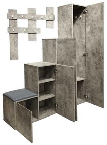Έπιπλο εισόδου Nenich pakoworld σε γκρι oak απόχρωση 150x37x180εκ