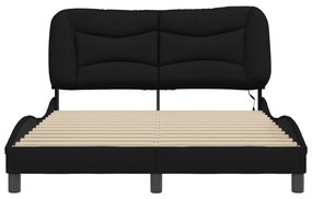 vidaXL Σκελετός Κρεβατιού με LED Χωρίς Στρώμα Μαύρο 140x200 εκ.