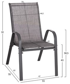 ΠΟΛΥΘΡΟΝΑ ΕΞ.ΧΩΡΟΥ LEON HM5000.41 ΜΕΤΑΛΛΙΚΗ ΓΚΡΙ K/D- ΣΕΤ 4 ΤΜΧ-55x70x91Υεκ. (4 Τεμμάχια)