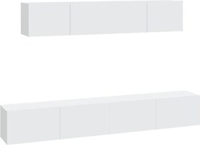 vidaXL Σετ Επίπλου Τηλεόρασης 4 Τεμαχίων Λευκό από Επεξεργασμένο Ξύλο