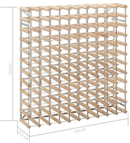 vidaXL Ραφιέρα/Σταντ Κρασιών για 120 Φιάλες από Μασίφ Ξύλο Πεύκου
