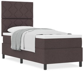 vidaXL Κρεβάτι Box Spring με Ματράζ Σκούρο Καφέ 80x200 εκ. Ύφασμα