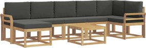 vidaXL Σειρά Καναπέ Εξωτερικού 8 pcs Άσπρο και Ανθρακί Πολυεστέρας