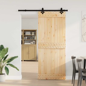 vidaXL Συρόμενη Πόρτα NARVIK Φυσικό και Μαύρο 85 x 210 εκ (152,5 εκ)