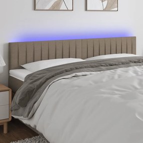 Κεφαλάρι Κρεβατιού LED Taupe 200x5x78/88 εκ. Υφασμάτινο 3121876