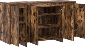 vidaXL Πλαϊνό γραφείο Καπνιστό Δρύς 135 x 41 x 75 εκ