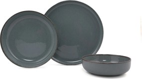 Σετ Πιάτα  Δείπνου Πορσελάνη (12 Τεμάχια) - Grey