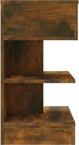 vidaXL Κομοδίνα 2 Τεμ. Καπνιστή Δρυς 40x35x65 εκ. από Επεξεργ. Ξύλο