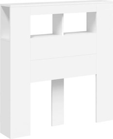 vidaXL Κεφαλάρι Κρεβατιού με LED Λευκό 100x18,5x103,5 εκ Επεξεργ. Ξύλο
