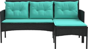 vidaXL Σετ Καναπέ Κήπου με μαξιλάρι 2 pcs συνθετικό ρατάν