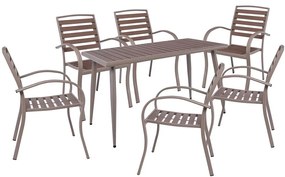 Σετ Κήπου Serrano 7Τμχ Ε6893,S 150x80x75/56x64x88 Cappuccino-Beige Six Seater