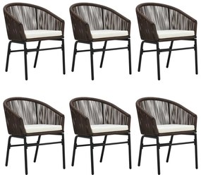 vidaXL Σετ Τραπεζαρίας Κήπου 7 Τεμαχίων Καφέ