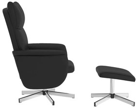 vidaXL Πολυθρόνα Μασάζ Ανακλινόμενη Μαύρη Συνθετικό Δέρμα &amp; Υποπόδιο