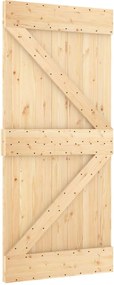 vidaXL Συρόμενη Πόρτα Φυσικό και Λευκό 95 x 210 cm
