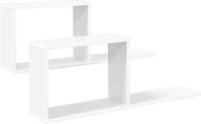 vidaXL Κρεμαστά ράφια 2 pcs Λευκό 80 x 15 x 30 εκ Επεξεργασμένο Ξύλο