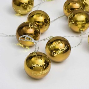 Χριστουγεννιάτικα Λαμπάκια Σειρά 10 Led Balls XPGBALL10WW2A 135+30cm 0,45W Με Μπαταρία Gold Aca