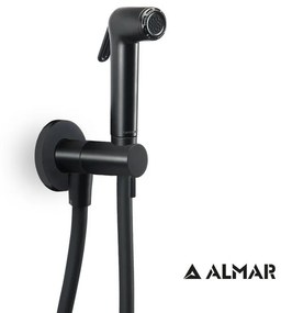 ALMAR Flush 1 Black Matt Παροχή Εντοιχισμού 1 Οπής Με Ντουζάκι Shut-off E136004-400