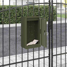 vidaXL γραμματοκιβώτιο Λαδί 30 x 23 x 55 εκ. Ατσάλι
