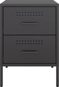 vidaXL Κομοδίνο Μαύρο 36x39x50,5 εκ. από Χάλυβα
