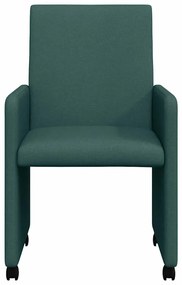 vidaXL Καρέκλα τραπεζαρίας 2 pcs Σκούρο πράσινο 57 x 66 x 94 εκ ύφασμα