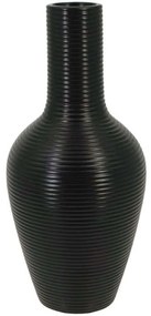 Βάζο - Μπουκάλι Γραμμωτό 15-00-22511-35 Φ14x31cm Black Marhome Κεραμικό