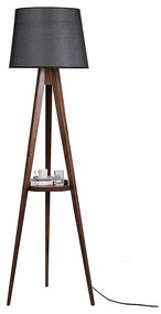 Φωτιστικό δαπέδου Perry Megapap ξύλο/ύφασμα χρώμα καρυδί - ανθρακί 45x31x160εκ. - 0124918