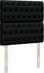 vidaXL Κρεβάτι Boxspring με Στρώμα Μαύρο 90x200 εκ. Υφασμάτινο