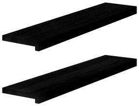 vidaXL Περβάζια παραθύρων 2 τεμ. Σκ. Καφέ 90x20x2 εκ. Μασίφ Ξύλο Δρυός