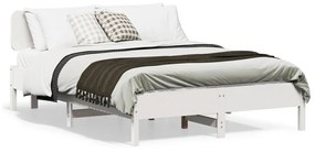 Σκελετός Κρεβ. Χωρίς Στρώμα Λευκό 140x190 εκ Μασίφ Πεύκο