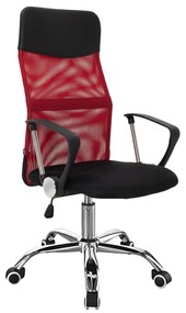 Καρέκλα γραφείου διευθυντή Joel I με ύφασμα mesh μαύρο-κόκκινο 60x60x109-118εκ Υλικό: MESH 274-000006