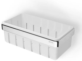 Geesa Frame 8801-300 Chrome-White Matt Σπογγοθήκη-Μπουκαλοθήκη με Αφαιρούμενο Καλάθι 21x10,8x7,5cm
