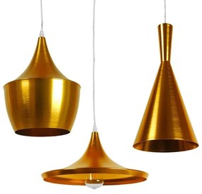 Φωτιστικό Οροφής Shanghai 01678 (Σετ 3Τμχ) 3xE27 Φ24+37+18cm Gold GloboStar