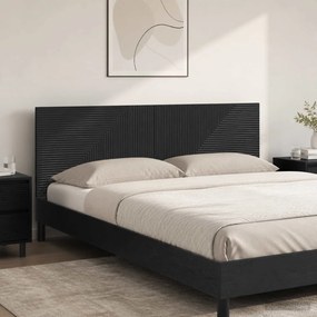 vidaXL Κεφαλάρι Τοίχου HAARLEM Μαύρο Επεξεργασμένο Ξύλο