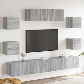 vidaXL Σετ Επίπλων Τηλεόρασης 7 Τεμ. Γκρι Sonoma Επεξεργασμένο Ξύλο