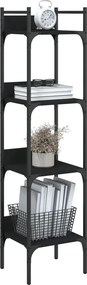 vidaXL Βιβλιοθήκη 4 Επιπέδων Μαύρη 35 x 30 x 138,5 εκ. Επεξεργ. Ξύλο