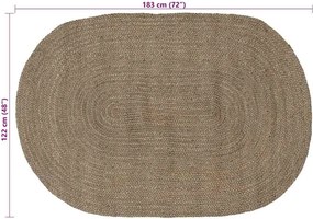 vidaXL Χαλιά χώρου Γκρι 122 x 183 cm Γιούτα