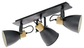 Φωτιστικό Οροφής - Σποτ Coswarth 901176 67x14x24cm 3xE27 Black-Natural Eglo